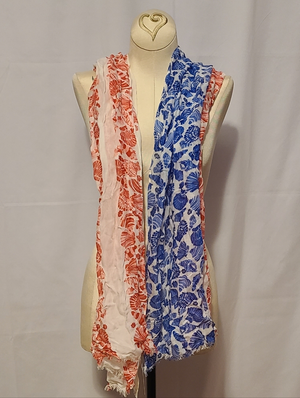 Talbots American Flag Seashell Print Scarf